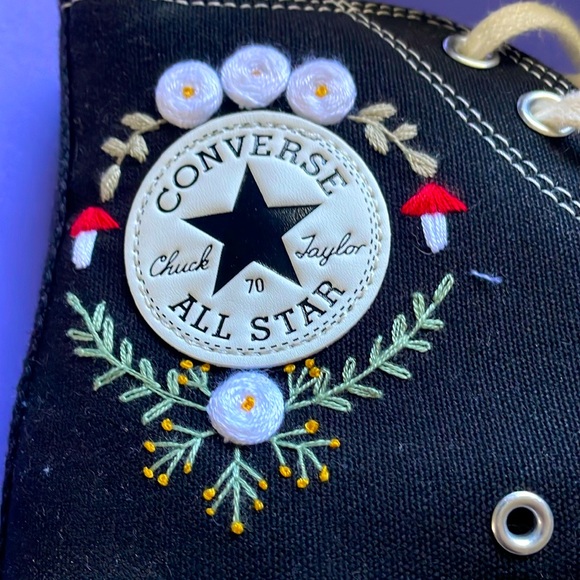 Converse Chuck Taylor All Star Custom Embroidered Mushroom Sneakers - NWOT - Picture 6 of 11
